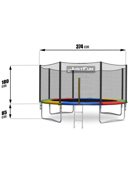  Батут для дітей ФанФіт 404 см з сіткою і сходами